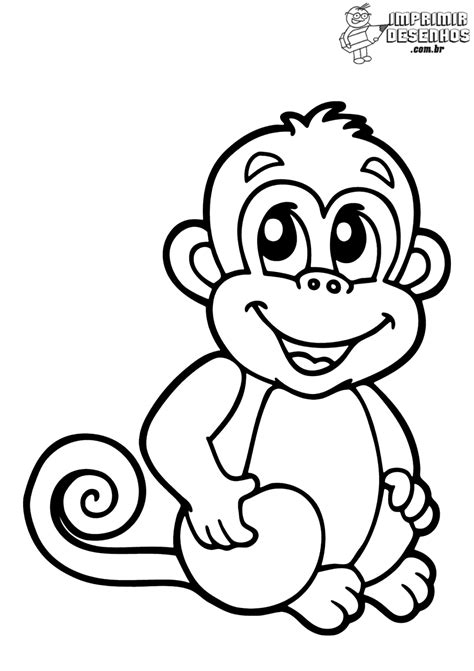 Macaco Fofo Para Colorir Imprimir Desenhos