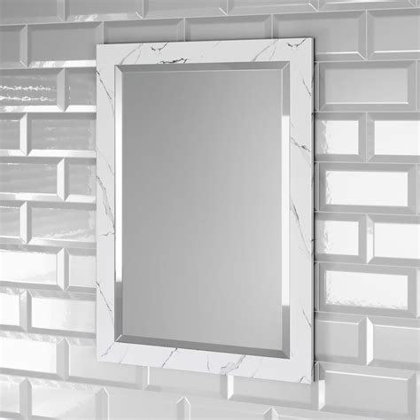 Nd48 700x500mm Marble Framed Mirror Water Resistant Frame Beautiful