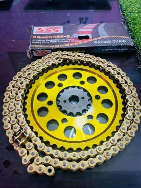 Sss Motorcycle Chain And Sprocket Set Gold For Cb X Motion