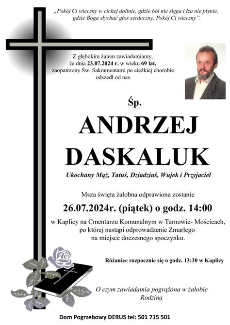 P Andrzej Daskaluk A W Derus Us Ugi Pogrzebowe Tarn W