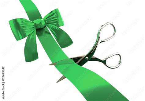 Green Ribbon Cutting Scissors