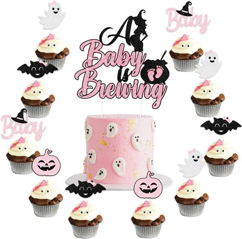 Halloween Baby Shower Cake Decorations - A Baby is Brewing Cake Topper ...