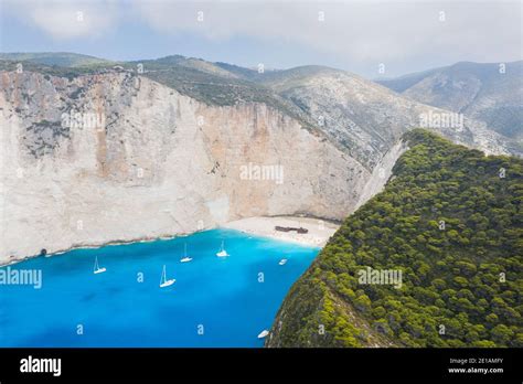 The Famous Navagio Shipwreck Beach At Zakinthos Greece Stock Photo