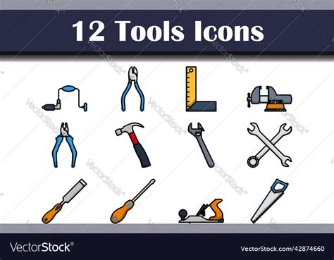 tools icon set royalty  vector image vectorstock