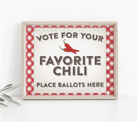 Printable Chili Cook Off Ballot Box Sign Sign For Ballot Etsy