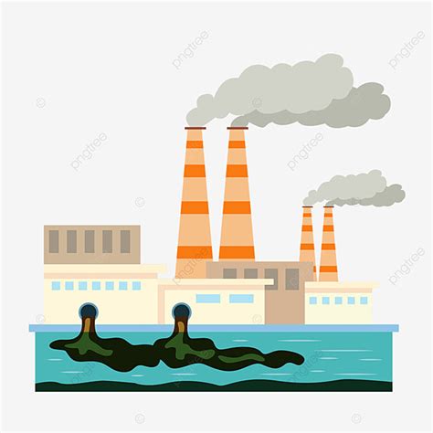 Factories Pollution Clipart Transparent Background Factory Discharge