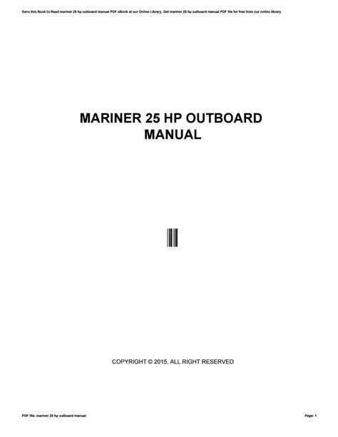 Mariner 25 hp outboard manual by i805 - Issuu