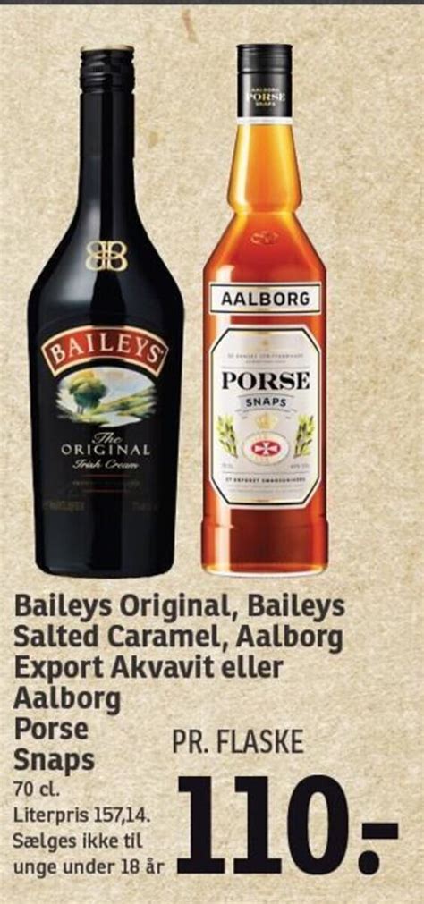 Baileys Original Baileys Salted Caramel Aalborg Export Akvavit Eller