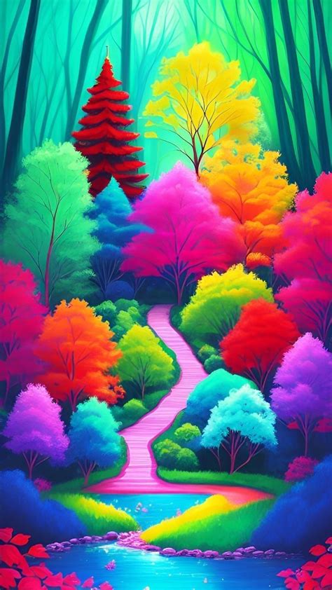 Rainbow Tree Wallpaper 🌈 | Android wallpaper art, Rainbow wallpaper ...