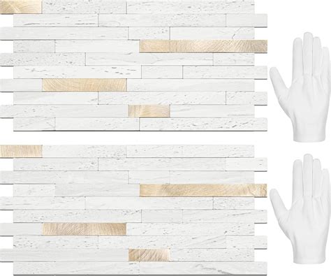 STICKGOO 10 Sheet Herringbone Tile Peel And Stick Backsplash 10 Pack