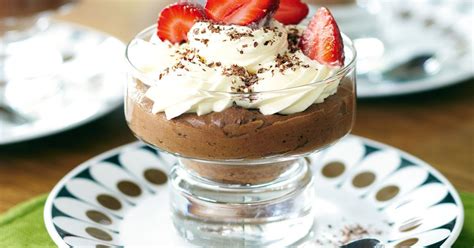 Chocolate Mousse With Chantilly Cream And Strawberries