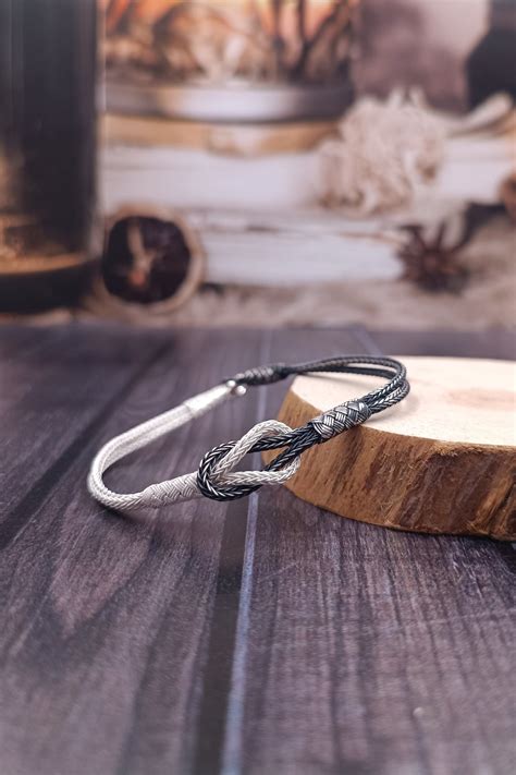 Love Knot Bracelet Silver Knitted Bracelet Vikings Bracelet Oxidized