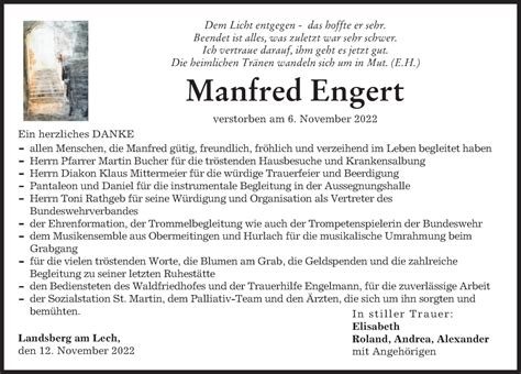 Traueranzeigen Von Manfred Engert Augsburger Allgemeine Zeitung