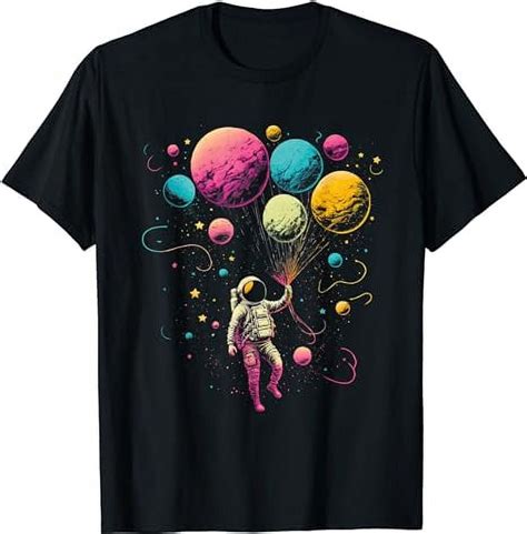 Astronaut Holding Planet Balloons Explore Space In Style T Shirt