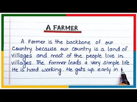 Essay On A Farmer Indian Farmer The Farmer Essay In English Youtube