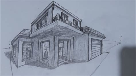 Comment Dessiner Une Maison En Perspective De Points De Fuite Youtube