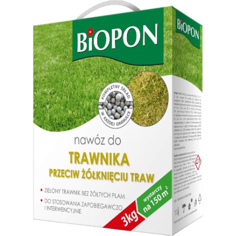 BIOPON nawóz do trawnika przeciw żółknięciu granulat 3kg Ogrodowykoszyk