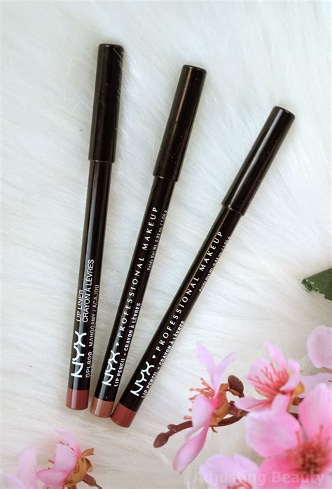 Review Nyx Slim Lip Pencil Nude Beige Mauve Mahogany Adjusting