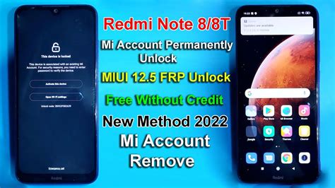 Redmi Note T Mi Account Permanently Unlock Miui Frp Unlock