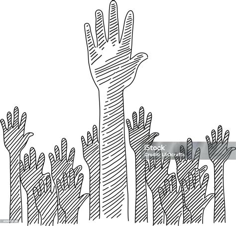 Helping Hands Drawing Stock Illustration - Download Image Now - Charity ...