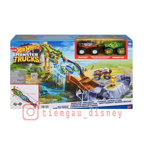 Đồ Chơi Hot Wheels Xe Tải Quái Vật Hot Wheels Monster Trucks Playset Chính Hãng Mattel