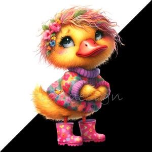 Cute Duck With Sunglasses Clipart PNG 15 Adorable Floral Sweater ...