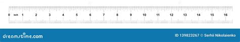 Ruler 16 Inches Imperial. Ruler 16 Inches Metric. Precise Measuring Tool Stock Illustration ...