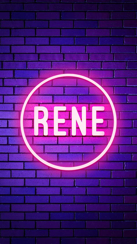 Rene Name Neon Rene Neon Light Neon Name Name Design Person Name