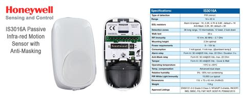 Honeywell IS3016A Grade 3 PIR With Anti Mask 16 X 22m Coverage UK