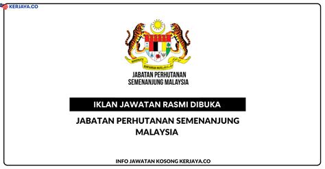 Jabatan Perhutanan Semenanjung Malaysia ~ Kekosongan Jawatan Project ...