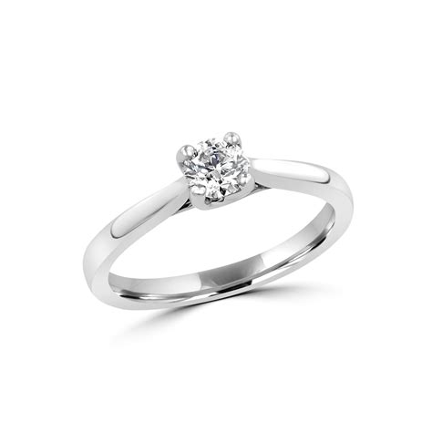 Platinum Diamond Solitaire Round Diamond Engagement Ring 041ct