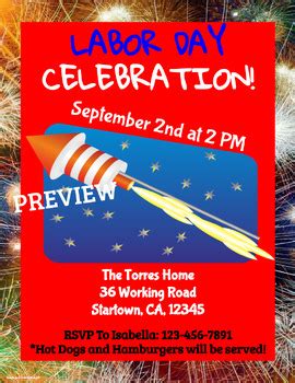 Labor Day Party Invitations THREE templates EDIT ON GOOGLE SLIDES