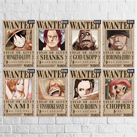 Placas Decorativas X Cm One Piece Cartazes De Procurados Da Marinha