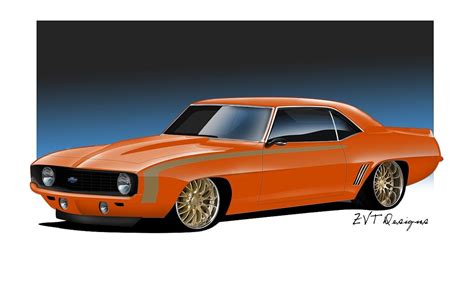 69 Camaro Orangerendering