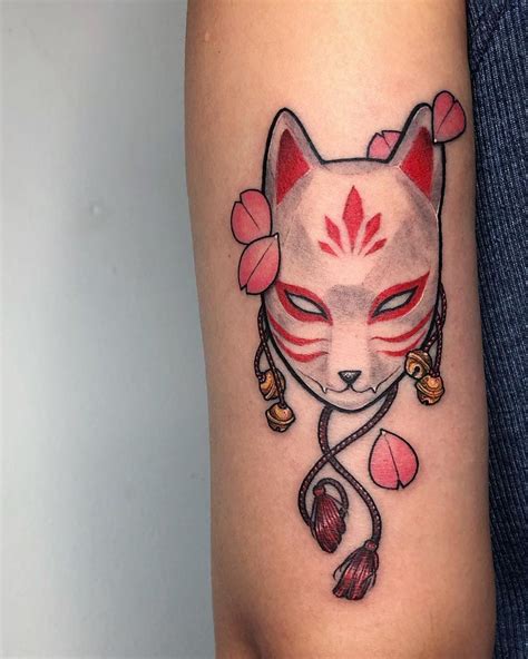 Smol Kitsune Mask On The Back Of The Arm Thank You Swipe For Close Up