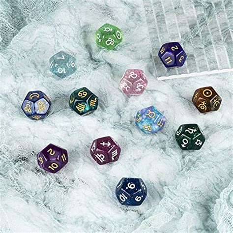 Pcs Tarot Cards Dice D Astrological Dice Resin Pearl Constellation