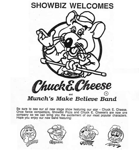 Showbiz Pizza Chuck E Cheese Dth Stage Show Make Believe New Bands Art Styles Amusement