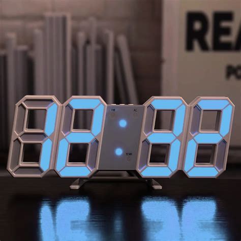 Horloge Numérique 3d Led Mode Nuit Scintillante Réglable