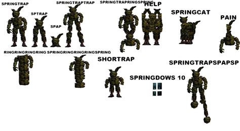 All The Types Of Springtraps By Juanito Pro On Deviantart