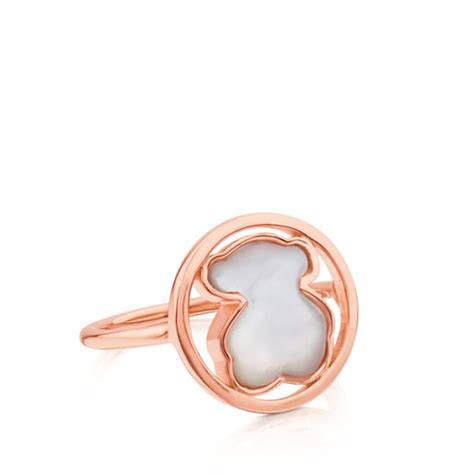 Anillo De Plata Vermeil Rosa Con N Car Motivo Oso Mm Camille Tous