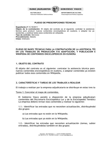 Pliego De Bases T Cnicas Para La Contrataci N De La Asistencia T Cnica