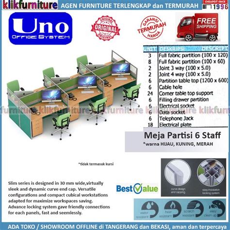 Jual Meja Kantor Partisi Staff Partition Desk Office Di Lapak