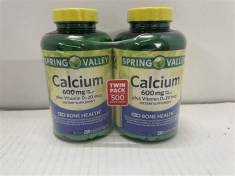 2pk Calcium Supplement 600mg With Vitamin D3 20mcg Bone Health 250 Tablets 10 23 605388628183 Ebay