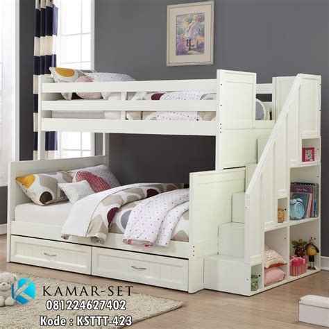 Jual Tempat Tidur Anak Tingkat Model Terbaru Yang Terdapat Rak Buku Dan