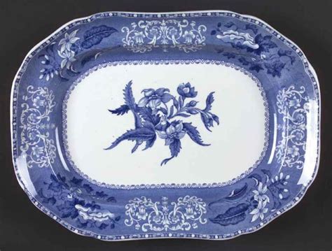 Camilla Blue Earthenware Scalloped Oval Serving Platter By Spode