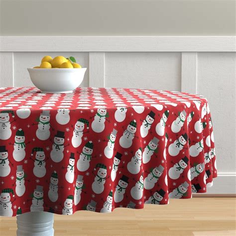 Cotton Tables And Chairs Christmas Snowman Retro Red Plaid Kitchen