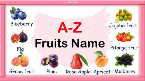 A to Z Fruits Name | 40 Fruits Name | Fruits Name in English | Fruits ...