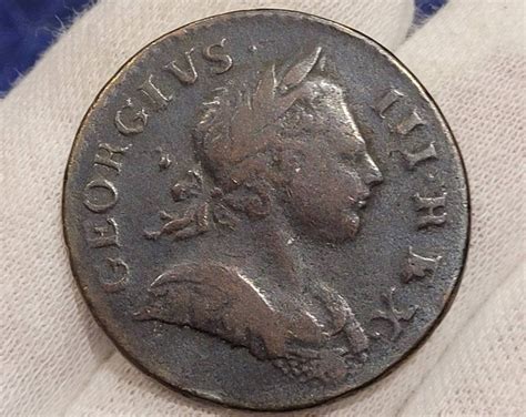 Antique George Iii Colonial Half Penny Coin Etsy