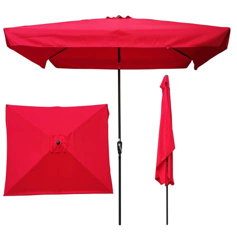 Arlmont And Co Isam 10 X 65ft Rectangular Patio Umbrella Outdoor Market Umbrellas With Crank And