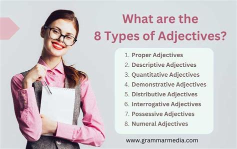 What Are The Types Of Adjectives With Examples Adjectives